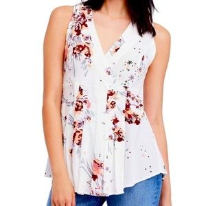 Free People “Back To The Basics” Sleeveless Floral & Stars Tunic -Size S